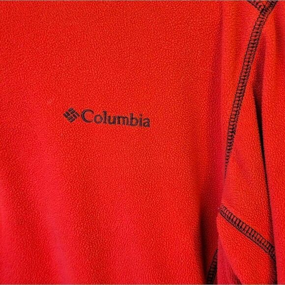 Columbia Red Fleece Quarter Zip Size M - Picture 4 of 6